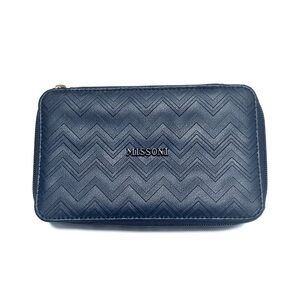 Missoni x Delta One Navy Blue First Class Zip Around Toiletry Case Travel Bag